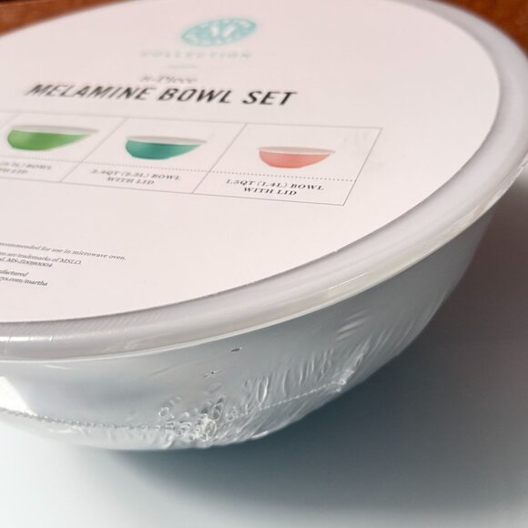 Martha Stewart Collection 8-Piece Melamine Bowl Set Kitchen Light Brand New - Picture 6 of 8